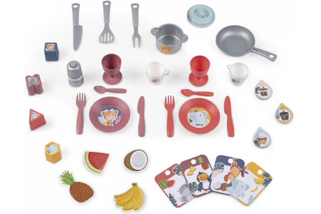 Zabawka SMOBY Little Moja pierwsza kuchnia 7600140305 zabawa realizm pomoc gotowanie akcesoria bombelki