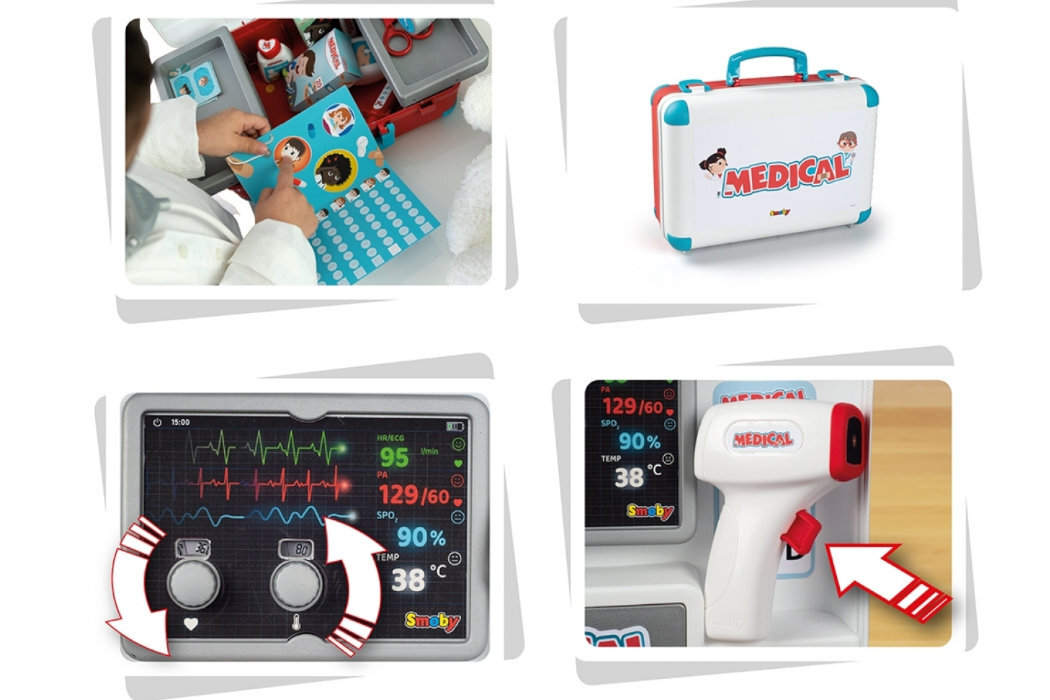 Zabawka torba medyczna SMOBY 7600340103 nauka zabawa wyposażenie doktor pielęgniarki rozwój