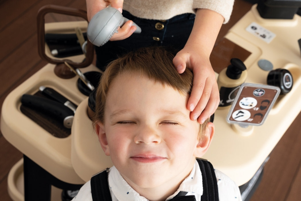 Zabawka zestaw fryzjerski SMOBY My Beauty Centrum Barbera 7600320243 zabawa wyposażenie interaktywność nauka rozwój dźwięki światła