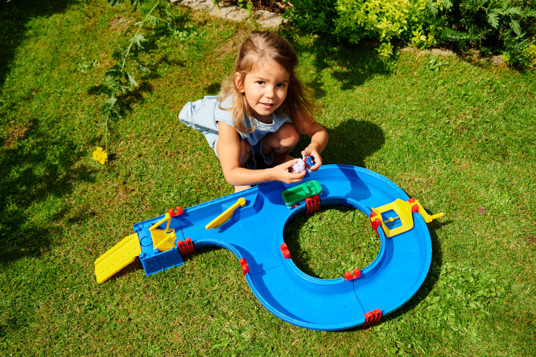 Tor wodny BIG AquaPlay AmphieSet zabawa woda jaskinia krokodyl miś łódka skręt kryjówka figurki nauka