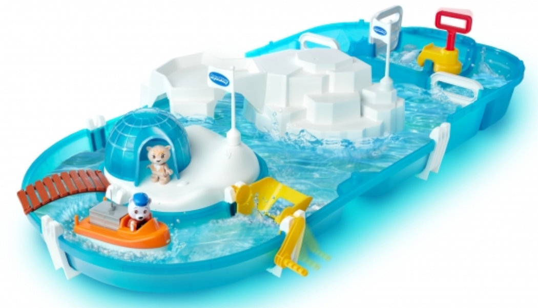 Tor wodny BIG AquaPlay Polar zabawa woda jaskinia krokodyl miś łódka skręt kryjówka figurki nauka