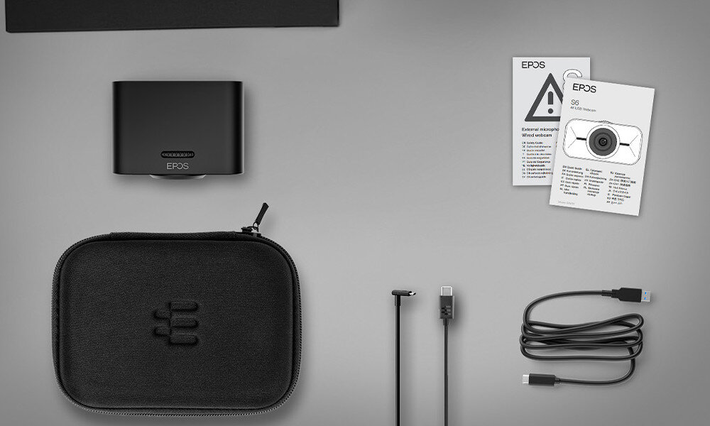 Kamera internetowa EPOS S6 4K opakowanie zawartość zestaw akcesoria