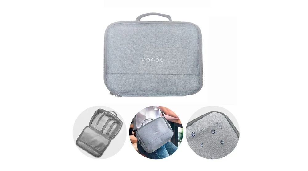Torba na projektor WANBO Bag T2 Free T2 Max Cube 2 Pro regulowany pasek na ramię solidny uchwyt, torba na białym tle, kadry torby