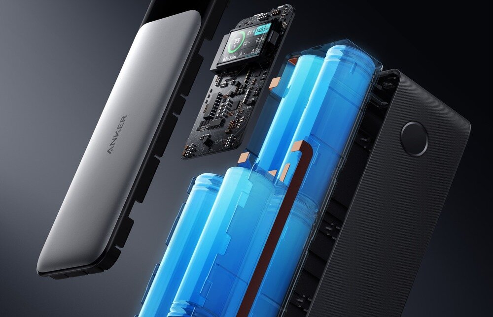 Powerbank ANKER 737 GaN Prime 140W 24000 mAh   ogniwa w środku 