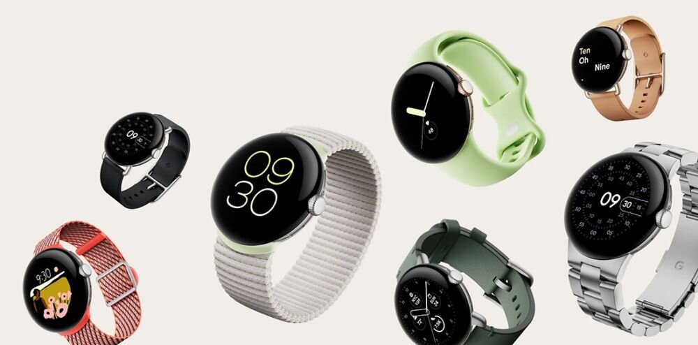 Smartwatch GOOGLE Pixel Watch ekran bateria czujniki zdrowie sport pasek ładowanie pojemność rozdzielczość łączność sterowanie krew puls rozmowy smartfon aplikacja