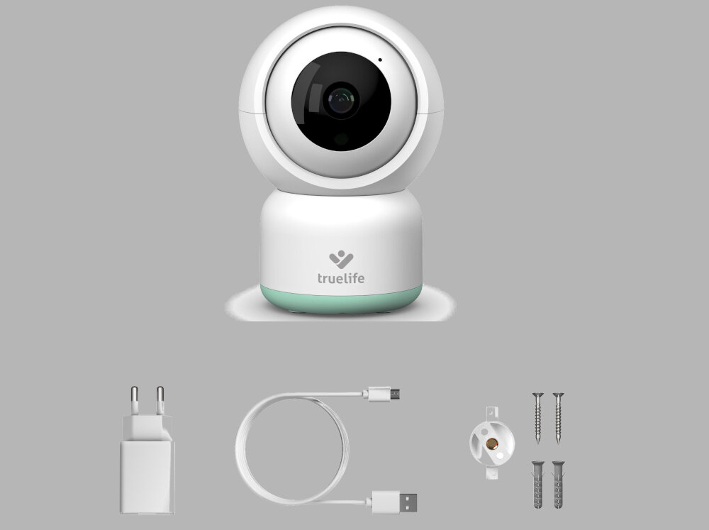 Niania elektroniczna TRUELIFE NannyCam R3 Smart zestaw akcesoria komplet wyposazenie