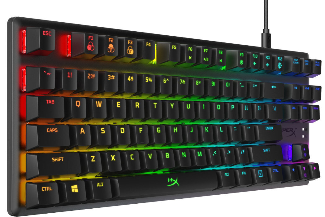 Klawiatura HYPERX Alloy Origins Core Aqua wyposażenie tryb klawisze zabawa pamięć regulacja dynamika podświetlenie trwałość