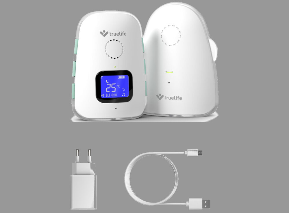 Niania elektroniczna TRUELIFE NannyTone VM3 zestaw akcesoria komplet wyposazenie