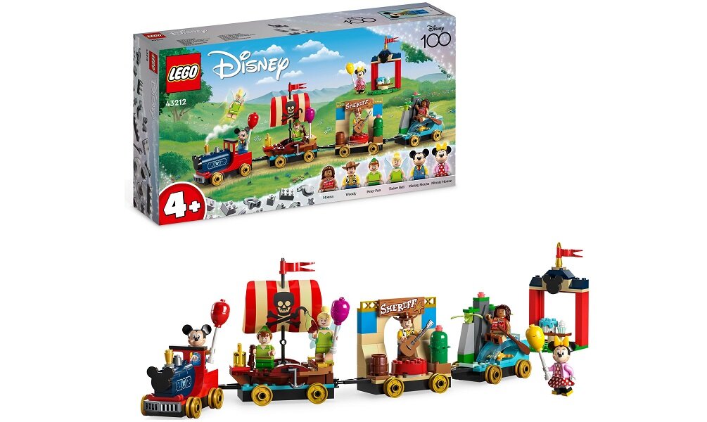 LEGO Disney Pociąg pełen zabawy 43212 dziecko kreatywność zabawa nauka rozwój klocki figurki minifigurki jakość tradycja konstrukcja nauka wyobraźnia role jakość bezpieczeństwo wyobraźnia budowanie pasja hobby funkcje instrukcja aplikacja LEGO Builder myszka minnie myszka miki piotruś pan dzwoneczek chudy