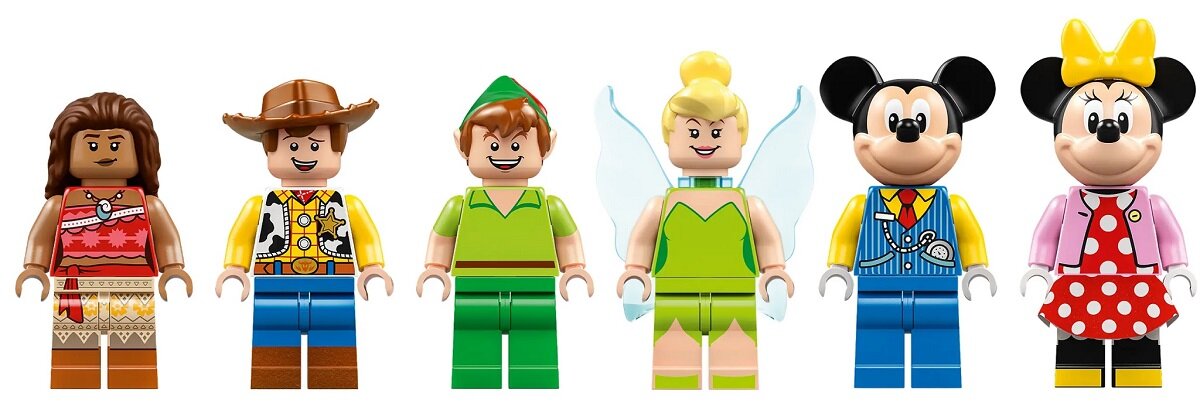 LEGO Disney Pociąg pełen zabawy 43212 dziecko kreatywność zabawa nauka rozwój klocki figurki minifigurki jakość tradycja konstrukcja nauka wyobraźnia role jakość bezpieczeństwo wyobraźnia budowanie pasja hobby funkcje instrukcja aplikacja LEGO Builder myszka minnie myszka miki piotruś pan dzwoneczek chudy