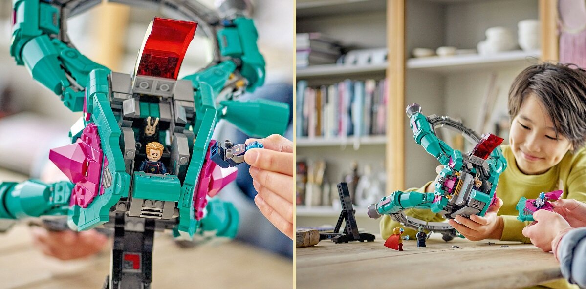 EGO Marvel Nowy statek Strażników 76255 dziecko kreatywność zabawa nauka rozwój klocki figurki minifigurki jakość tradycja konstrukcja nauka wyobraźnia role jakość bezpieczeństwo wyobraźnia budowanie pasja hobby funkcje instrukcja aplikacja LEGO Builder