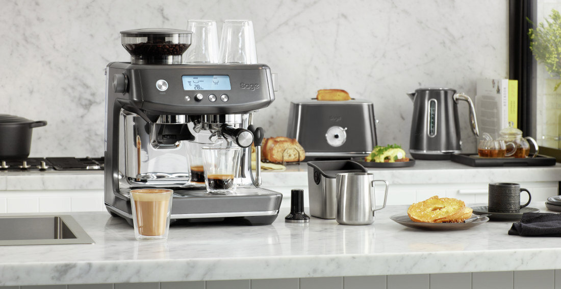 Ekspres kolbowy SAGE Barista Pro SES878BST rownomierny rozklad cisnienia 15 barow moc 1680 W