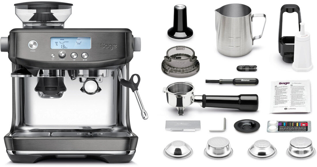 Ekspres kolbowy SAGE Barista Pro SES878BST zestaw akcesoria komplet wyposazenie