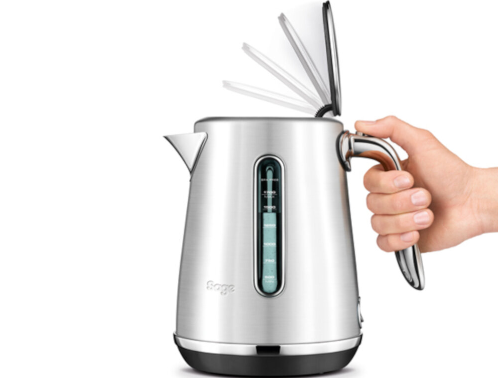 Czajnik SAGE SKE735SST4EEU1 Biały Praktyczne funkcje Podwójne okienka z oznaczeniem poziomu kontrola ilość wizjer wykonanie