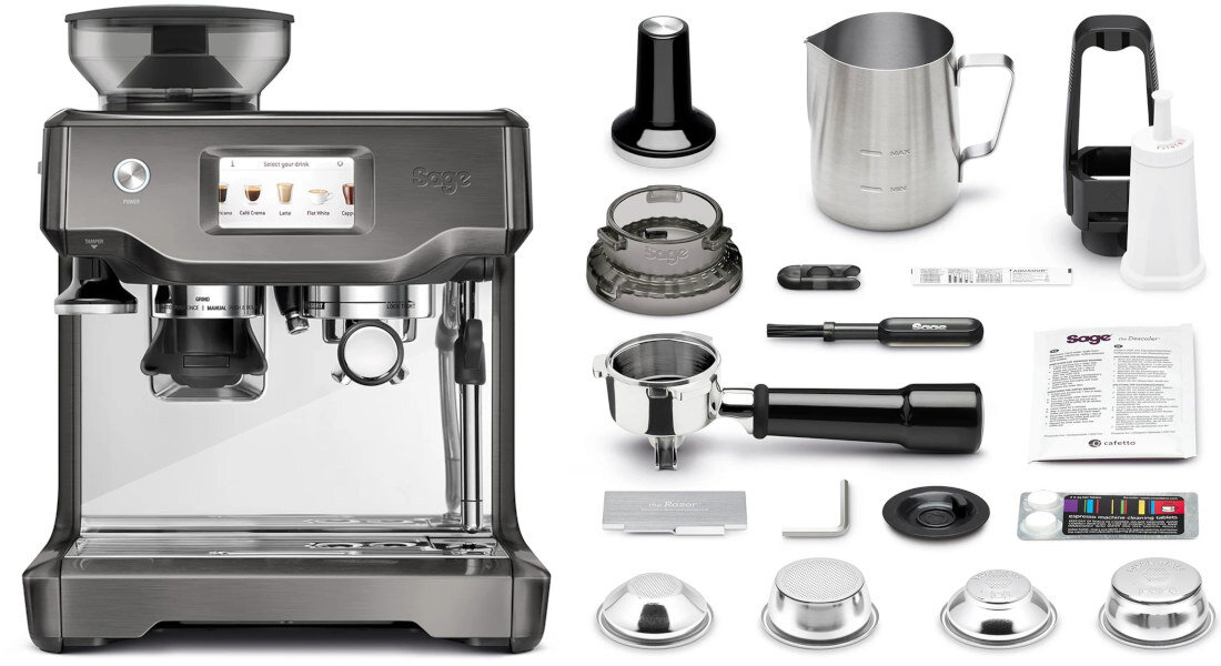 Ekspres kolbowy SAGE The Barista Touch SES880BST zestaw akcesoria komplet wyposazenie