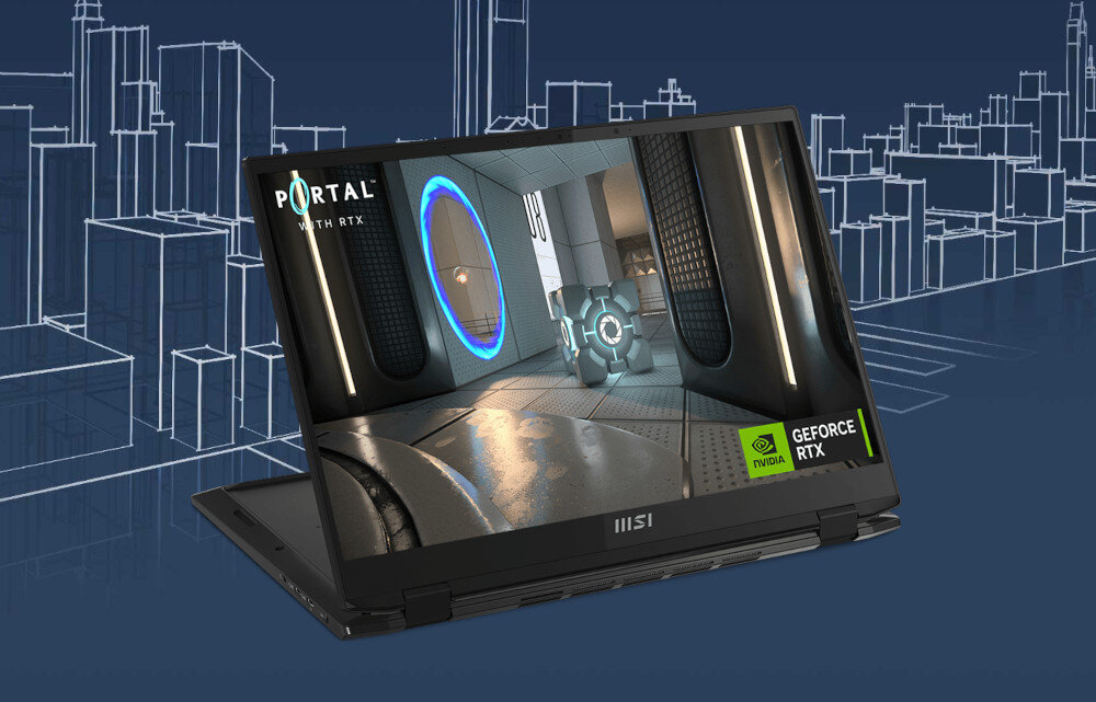 Laptop MSI Summit E16Flip A13VET karta graficzna technologie DLSS Ray Tracing