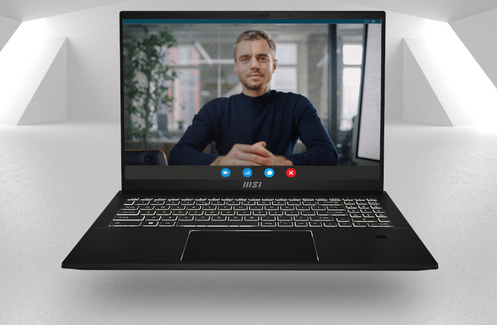 Laptop MSI Summit E16Flip A13VET kamera mikrofon funkcje technologie rozmowy wideo
