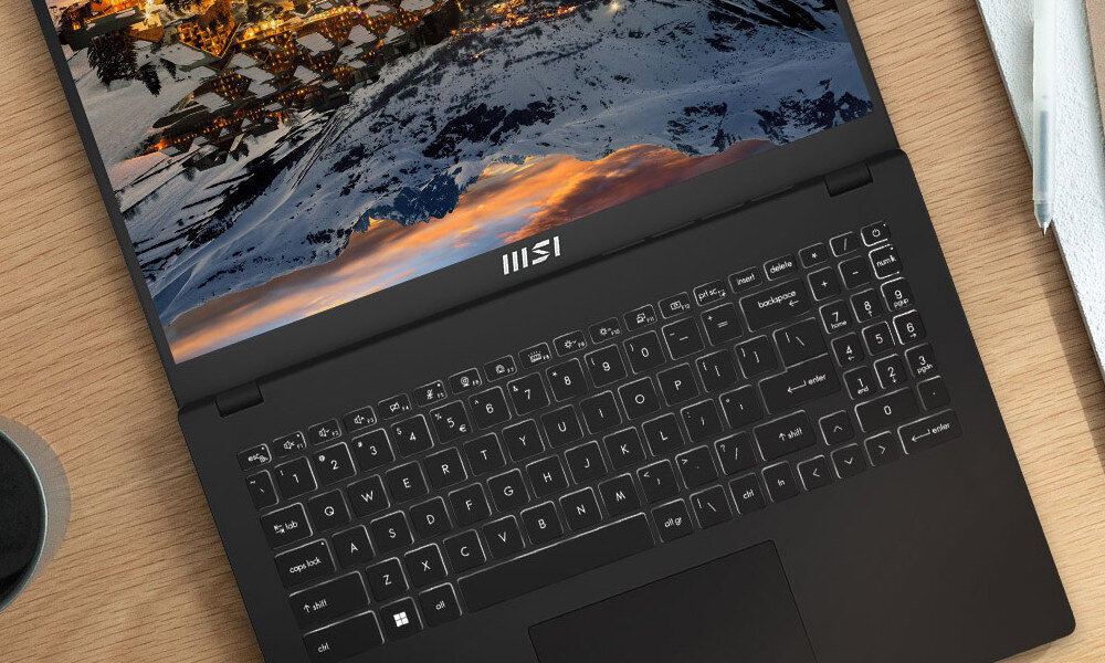 Laptop MSI Modern B11M-019PL obsługa touchpad klawiatura podświetlenie