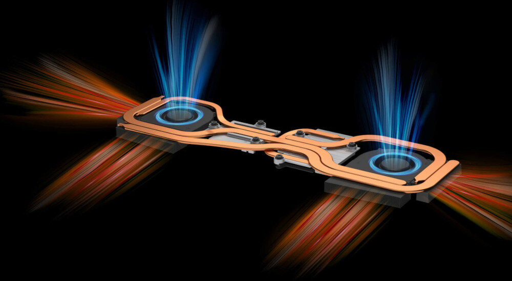 Laptop MSI Vector GP77 13VG-013PL chłodzenie wentylatory ciepłowody temperatura