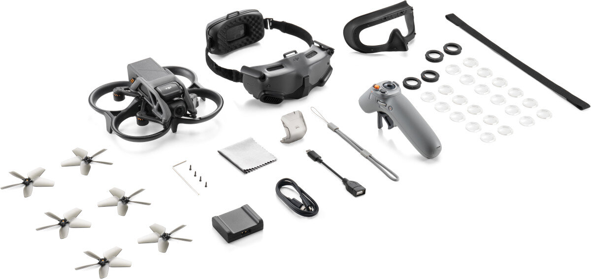 Dron DJI Avata Explorer Combo opakowanie zawartość akcesoria