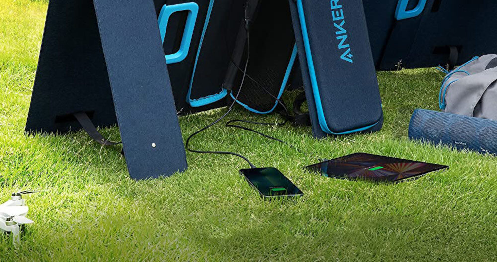 Panel fotowoltaiczny ANKER 625 100W moc 100 W szybkie ladowanie urzadzen port wyjsciowy USB-A USB-C ladowanie dwoch urzadzen jednoczesnie
