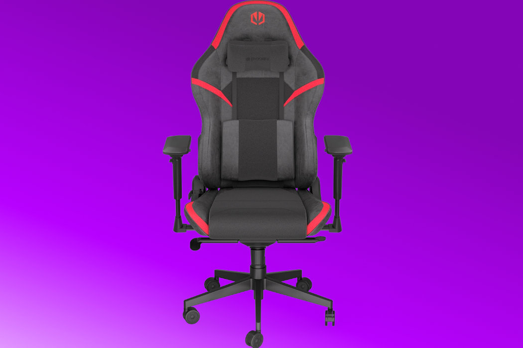 Fotel ENDORFY Scrim EY8A002 Czarno-czerwony Czarny oddychający wyprofilowany szerokie ochrona pianka memory foam nachylenie regulacja