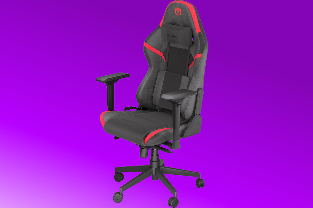 Fotel ENDORFY Scrim EY8A002 Czarno-czerwony Czarny oddychający wyprofilowany szerokie ochrona pianka memory foam nachylenie regulacja