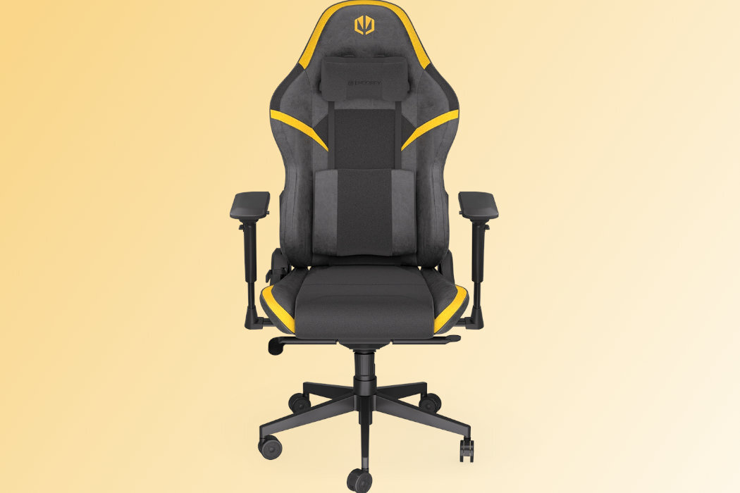 Fotel ENDORFY Scrim EY8A003 Czarno-żółty Czarny oddychający wyprofilowany szerokie ochrona pianka memory foam nachylenie regulacja