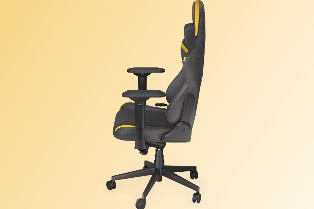 Fotel ENDORFY Scrim EY8A003 Czarno-żółty Czarny oddychający wyprofilowany szerokie ochrona pianka memory foam nachylenie regulacja