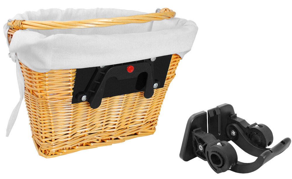 Koszyk wiklinowy na rower VÖGEL VKS-702 CP Stylowy Biały wykonany z mocnej wikliny długotrwałe użytkowanie odporność na wgniecenia maksymalny udźwig do 5 kg