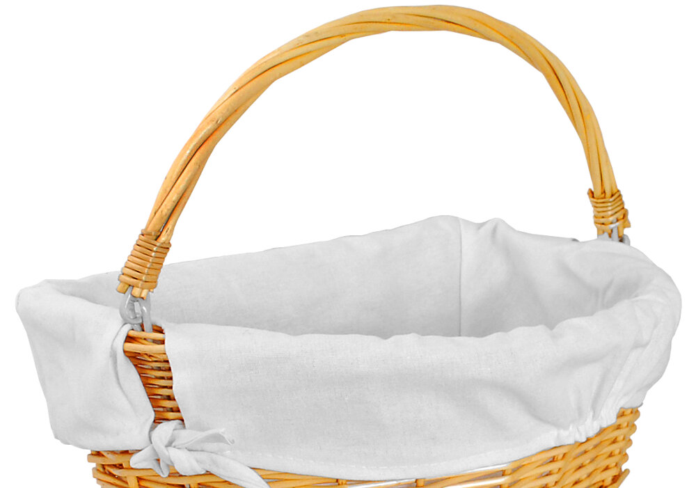 Koszyk wiklinowy na rower VÖGEL VKS-702 CP Stylowy Biały wkład wypełniający w białym kolorze