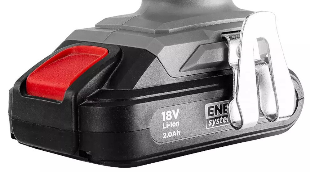 Zestaw elektronarzędzi GRAPHITE 58GS002 zbliżenie na akumulator zasilanie akumulatorowe z serii ENERGY+ o napięciu 18 V swoboda pracy bez kabla nie ogranicza Cię długość przewodu system ENERGY+ umożliwia korzystanie z jednego akumulatora w wielu urządzeniach