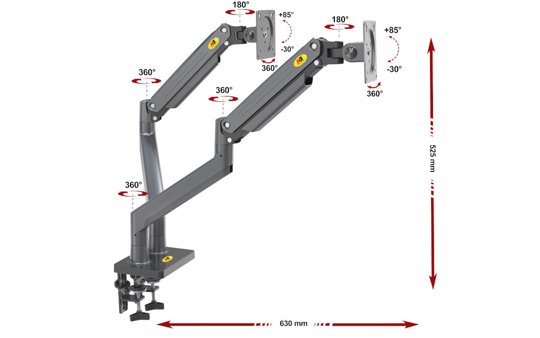 Uchwyt do monitora NORTH BAYOU G35 22-32 cali Grafit