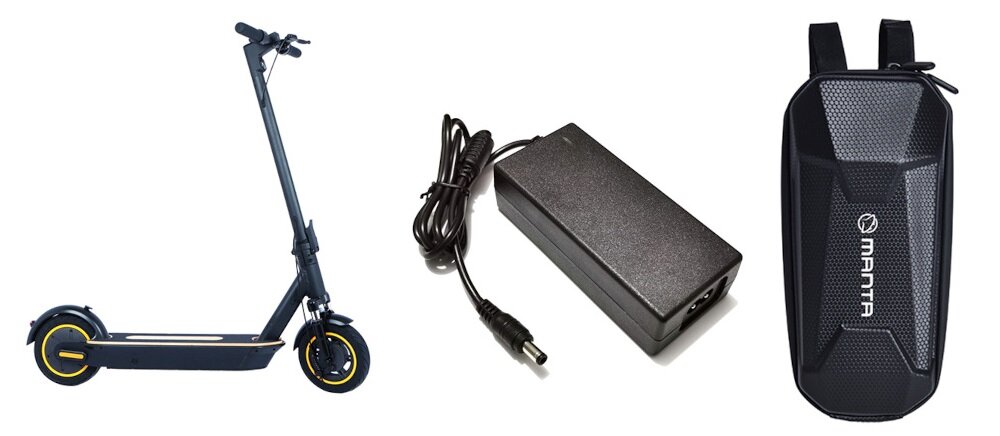 Hulajnoga elektryczna MANTA X-Rider Czarny zestaw klucz do montazu sakwa zasilacz dokumentacja