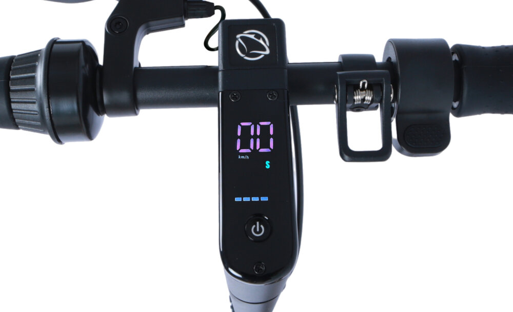 Hulajnoga elektryczna MANTA X-Rider Czarny wyswietlacz LCD minimalistyczna kierownica uchwyty pokryte antyposlizgowa powloka