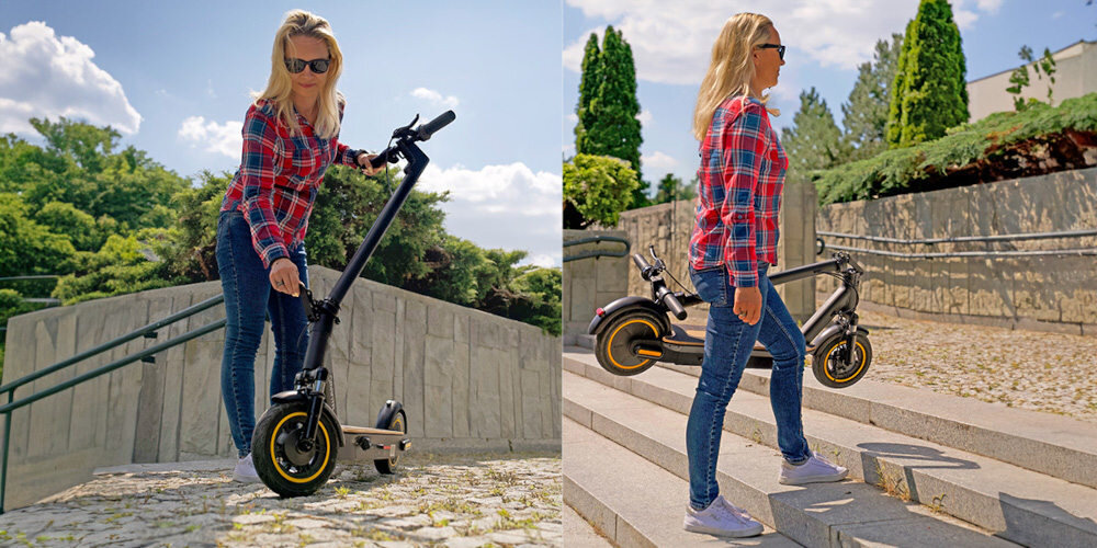 Hulajnoga elektryczna MANTA X-Rider Czarny niska waga 18 kg skladana konstrukcja