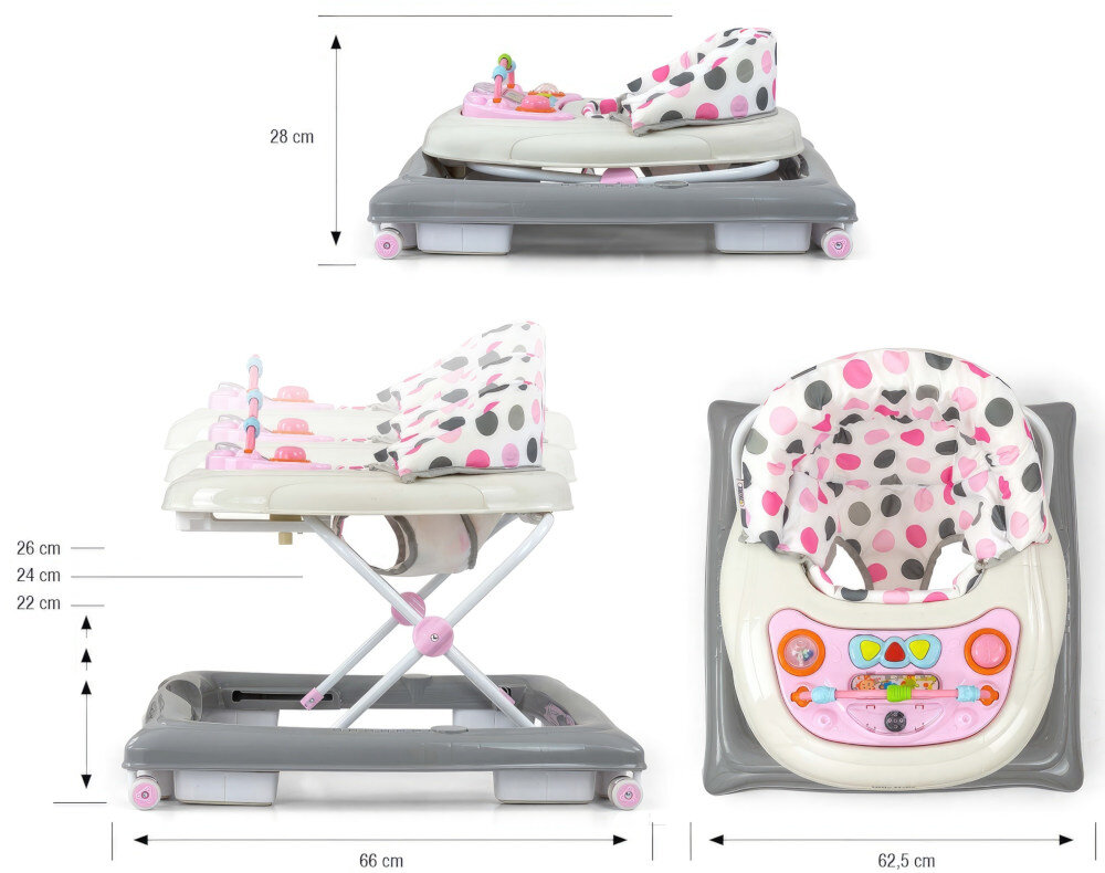 Chodzik MILLY MALLY Patrol Kropki 4888 Regulacja wysokości siedzisko