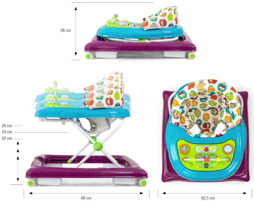 Chodzik MILLY MALLY Patrol Jabłko 4889 Regulacja wysokości siedzisko