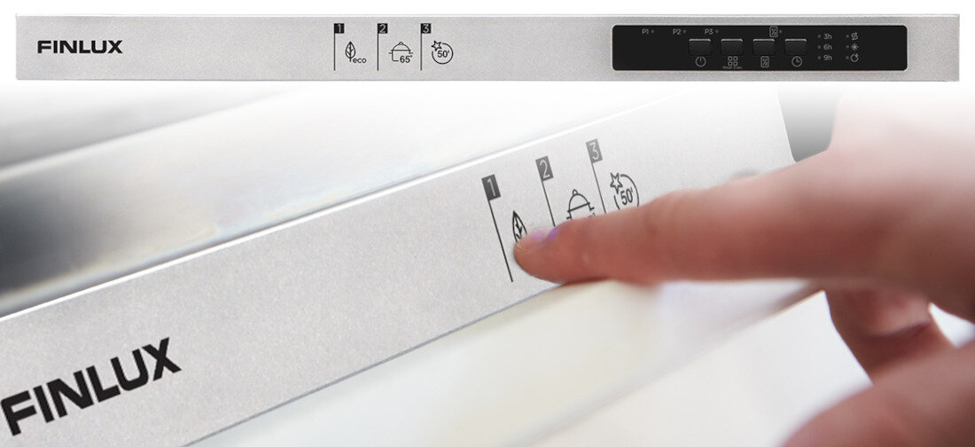 Zmywarka FINLUX FD-I12B45B100 wygodne sterowanie