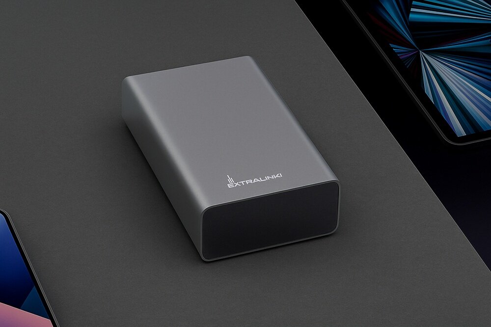 Powerbank EXTRALINK EPB-127 30000mAh Srebrny dwa porty USB, szybkie ładowanie, ładowanie dwóch urządzeń jednocześnie