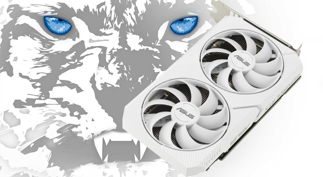 Karta graficzna ASUS White GeForce RTX 3060 Dual OC 8GB - Podwójne wentylatory 