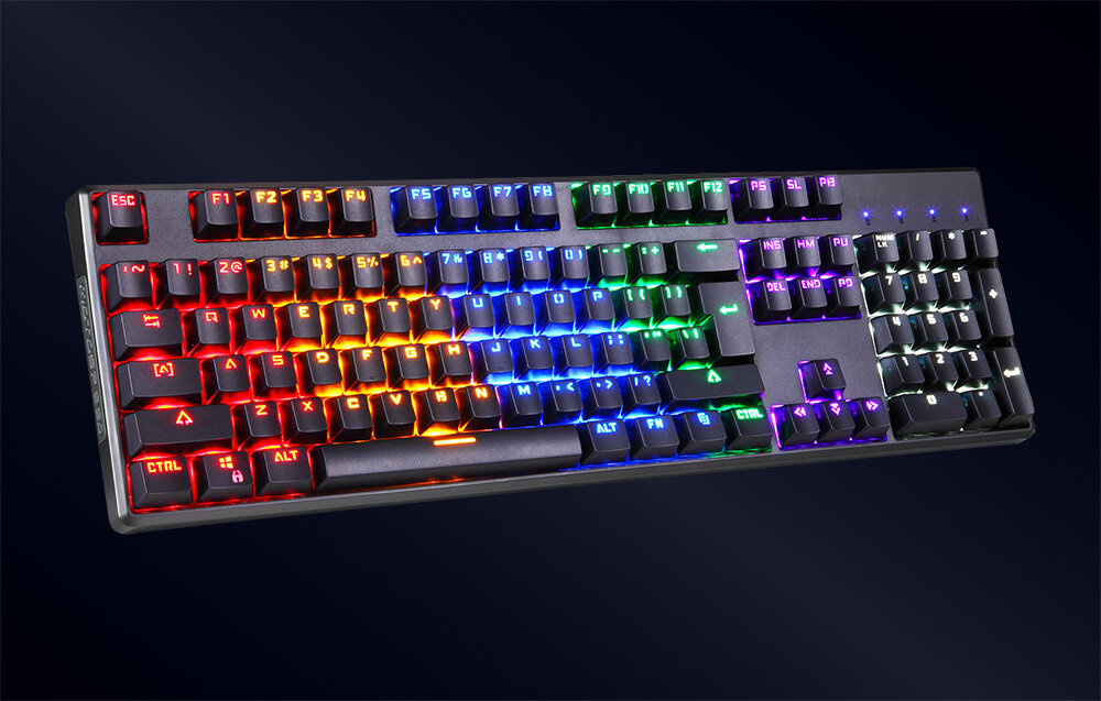 Klawiatura MOTOSPEED Dla graczy Anti-ghosting Podświetlenie RGB tryby podświetlenia Mechaniczna wytrzymała