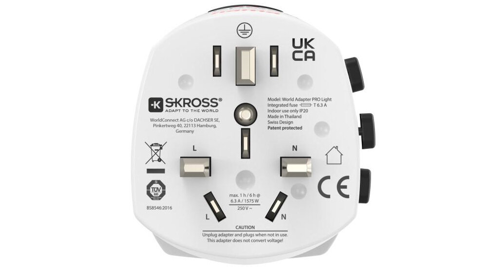 Adapter podróżny HAMA Word Travel Pro Light 223473 (Polska - Świat) UNIWERSALNOŚĆ KRAJE PORTY USB-A URZĄDZENIA WTYCZKI UZIEMIENIE EURO BEZPIECZEŃSTWO UŻYTKOWANIE WEJŚCIA MOC NAPIĘCIE