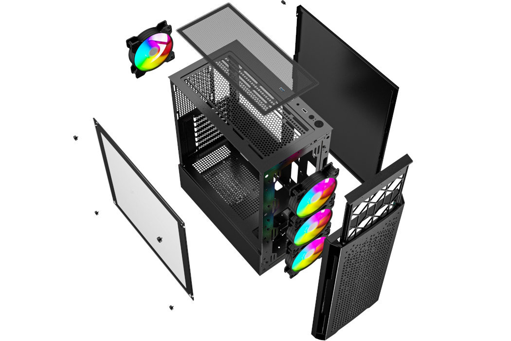 Obudowa GEMBIRD Fornax 400X Filtry montaż aranżowania kabli panel