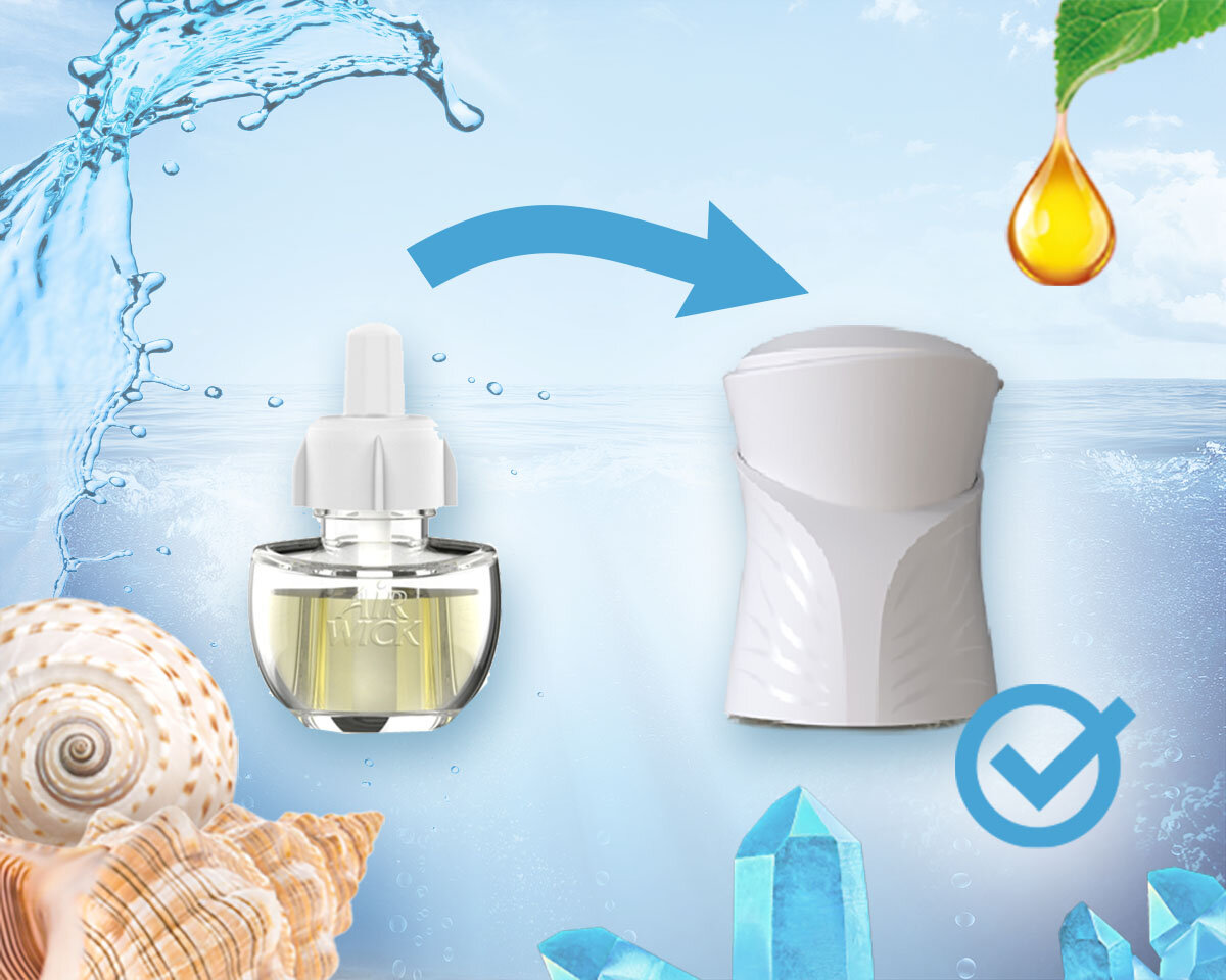 Wkład do elektrycznego odświeżacza powietrza AIR WICK Morska Mgiełka i Błękitne Minerały 19 ml zalety produktu