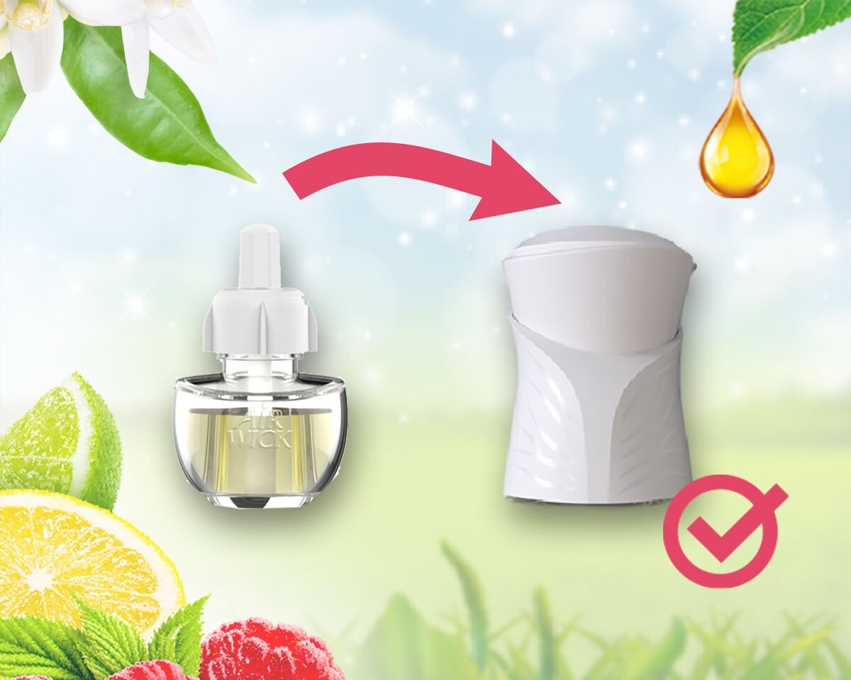 Wkład do elektrycznego odświeżacza powietrza AIR WICK Świeże Maliny i Kwitnące Cytrusy 19 ml zalety produktu