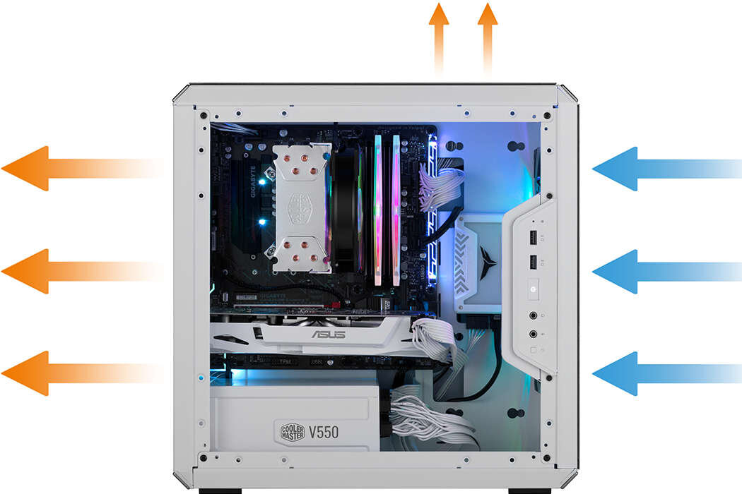 Obudowa COOLER MASTER Masterbox Q300L Filtry montaż aranżowania kabli panel