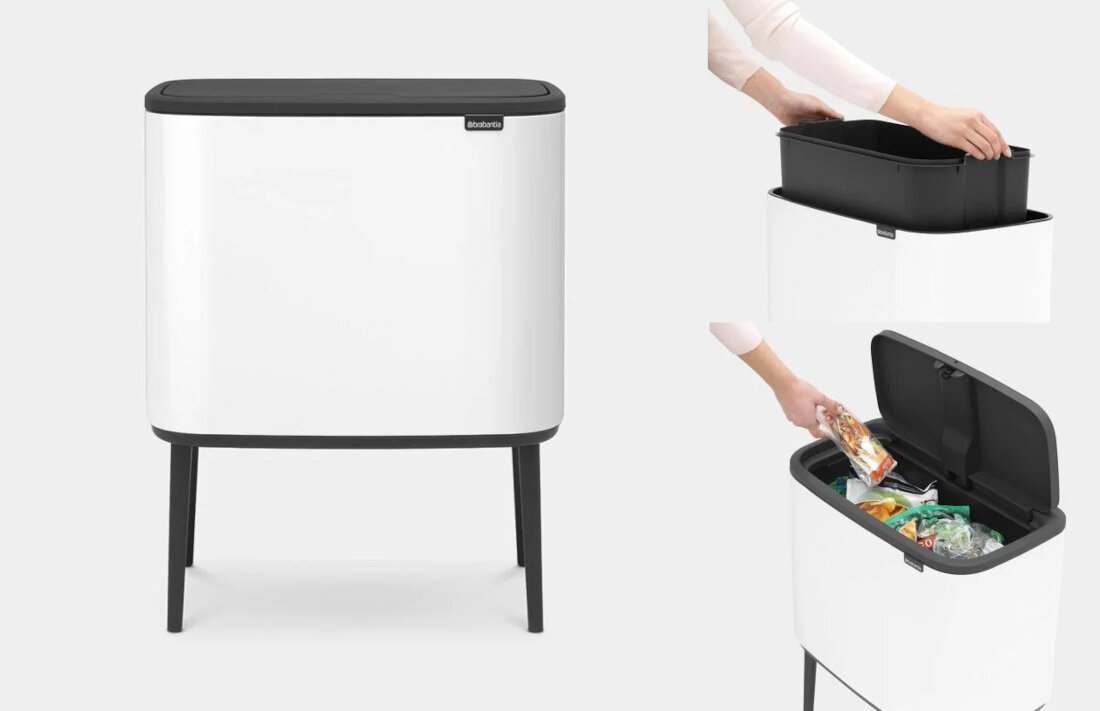 Kosz na śmieci BRABANTIA 313509 Bo Touch 36L Biały Kolor bialy elegancki element