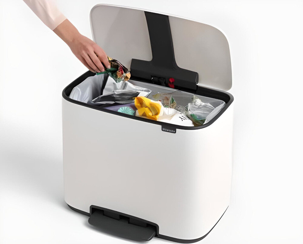 Kosz na śmieci BRABANTIA 121388 36 L Biały Bezproblemowe użytkowanie wygoda komfort wyjmowane wiadro System otwierania pedałem
