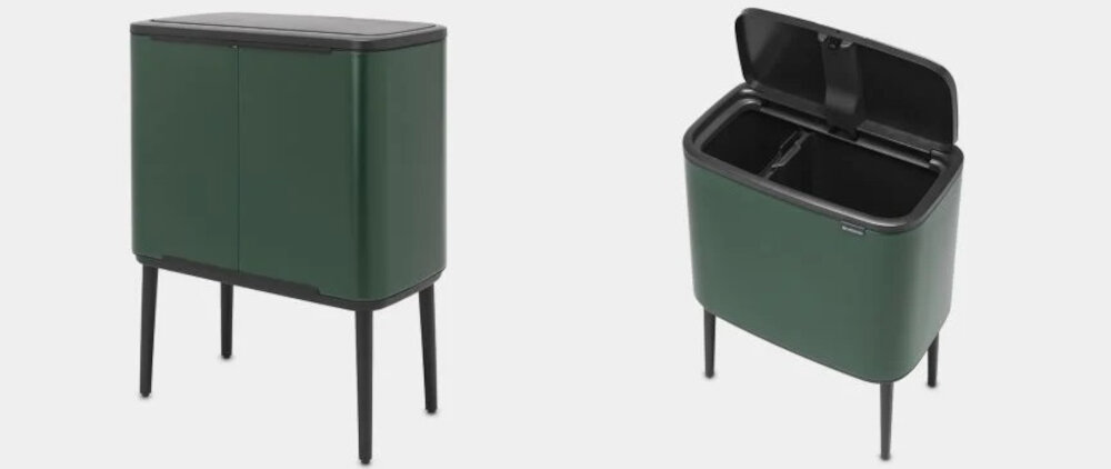 Kosz na śmieci BRABANTIA 304187 Bo Touch Bin 11+23L Zielony Estetyczna kolorystyka kolor design wyglad